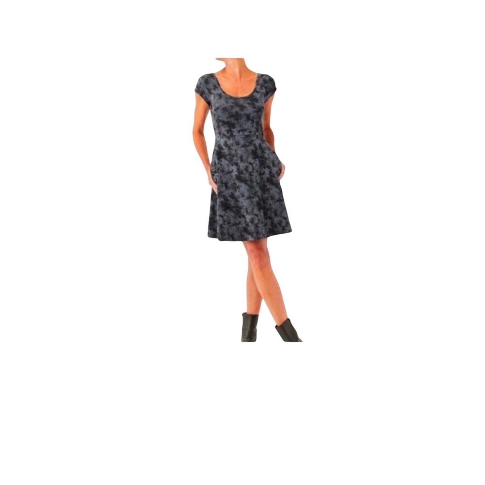 Pact Women's Dark Cloud Fit & Flare Crossback Mini Dress